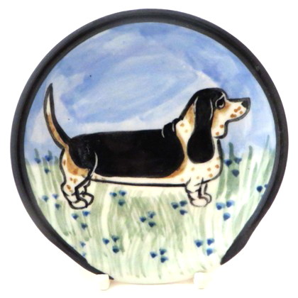 Bassett Hound Tri color -Deluxe Spoon rest - Click Image to Close